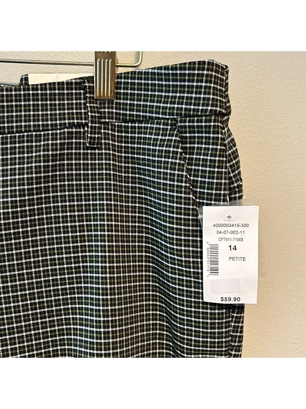 Cleo Plaid Slim Ankle Trouser Pant NWT - Picture 3 of 13